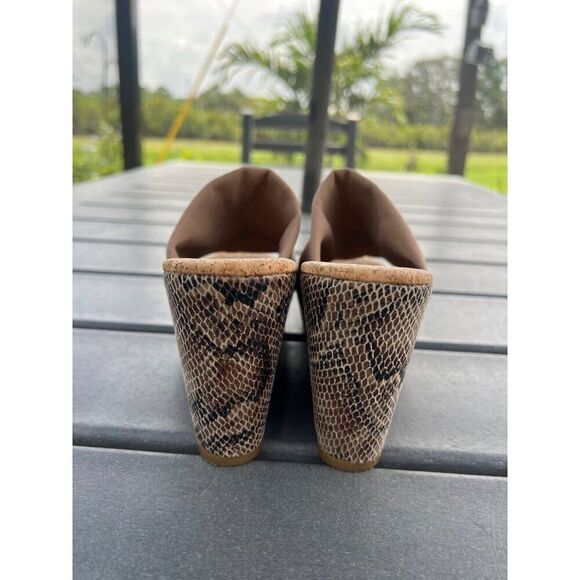 Lucky Brand Marilyn Women Cork Snake Print Stretch Wedge Size 8 - Picture 8 of 8